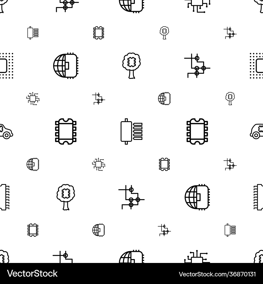 Cpu icons pattern seamless white background vector image
