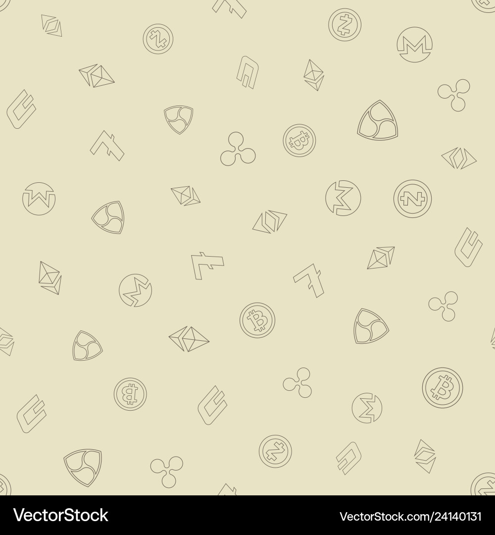 Cryptocurrency seamless pattern background Cryptocurrency seamless pattern background vector image