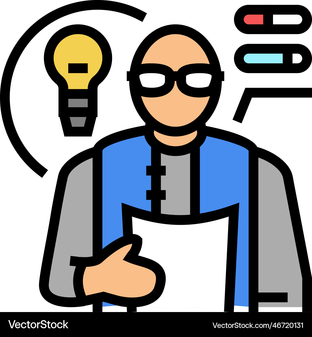 Developer scientist worker color icon Vector Image