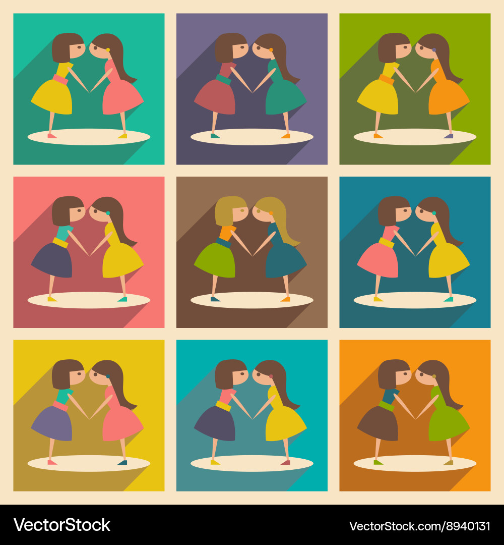 Flat with shadow concept and mobile application vector image