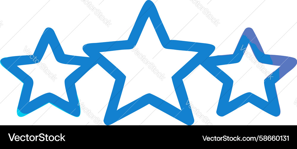 Gradient three stars modern rating system icon Vector Image