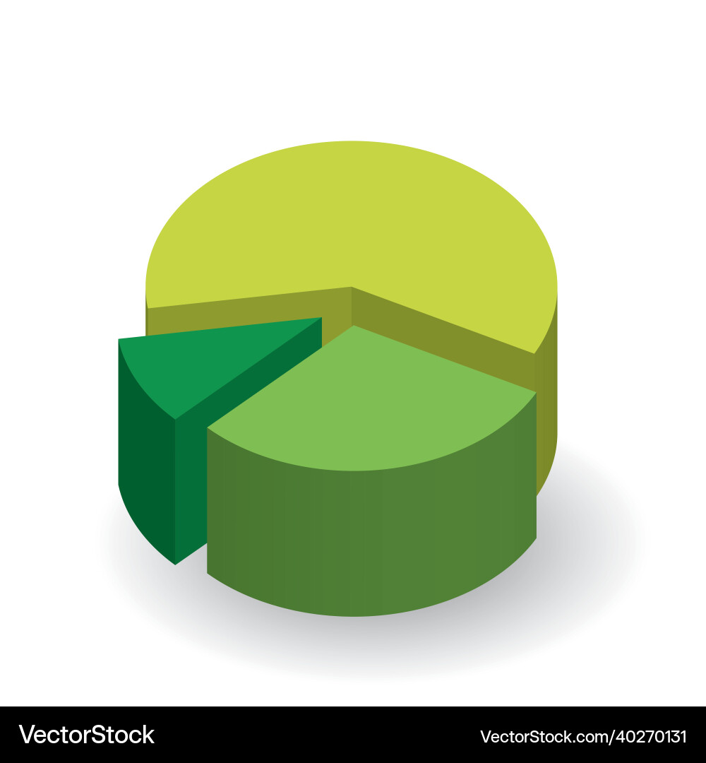 Green pie chart design element Green pie chart design element vector image
