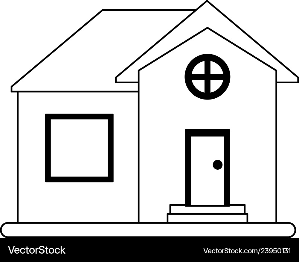 Immobilienhaus schwarz und weiß Immobilienhaus schwarz und weiß vektorbild