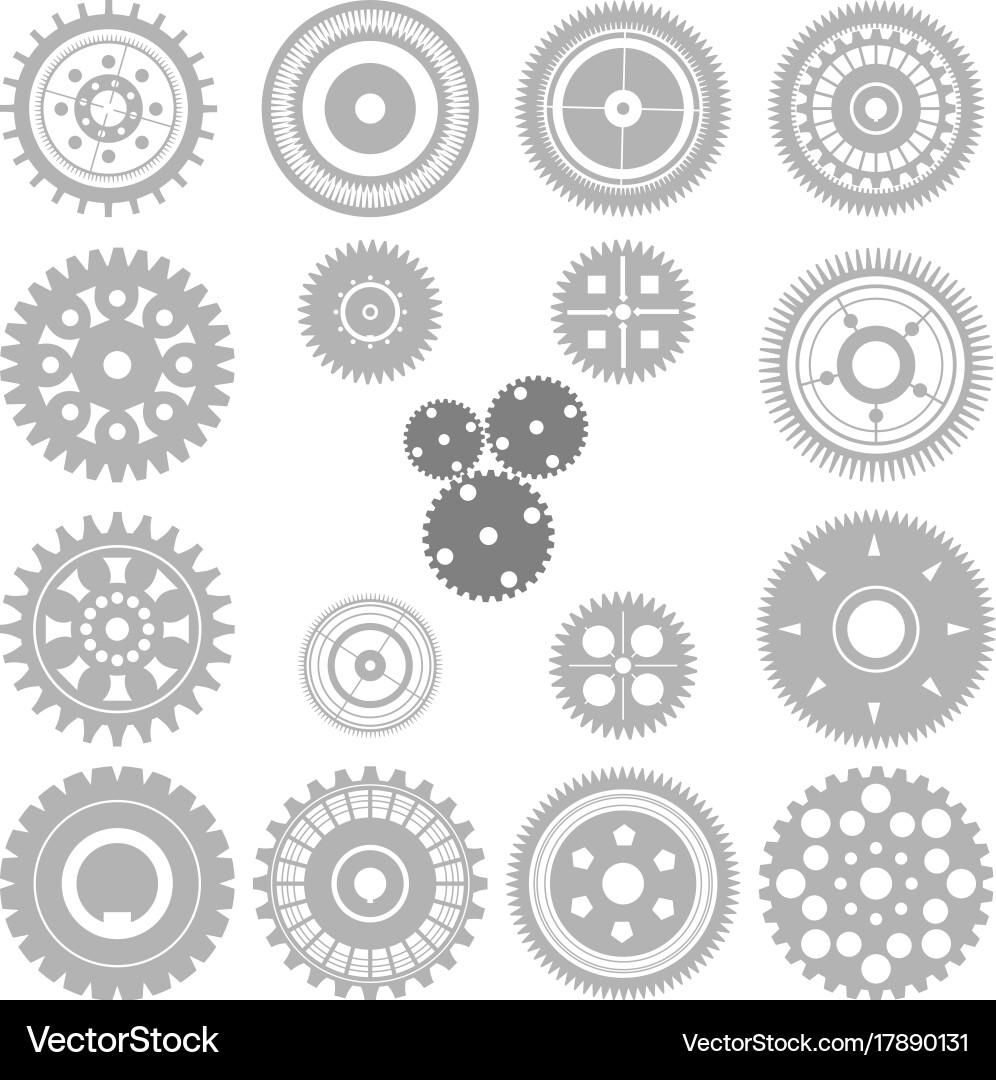 Interconnected Gears and Cogs vector image