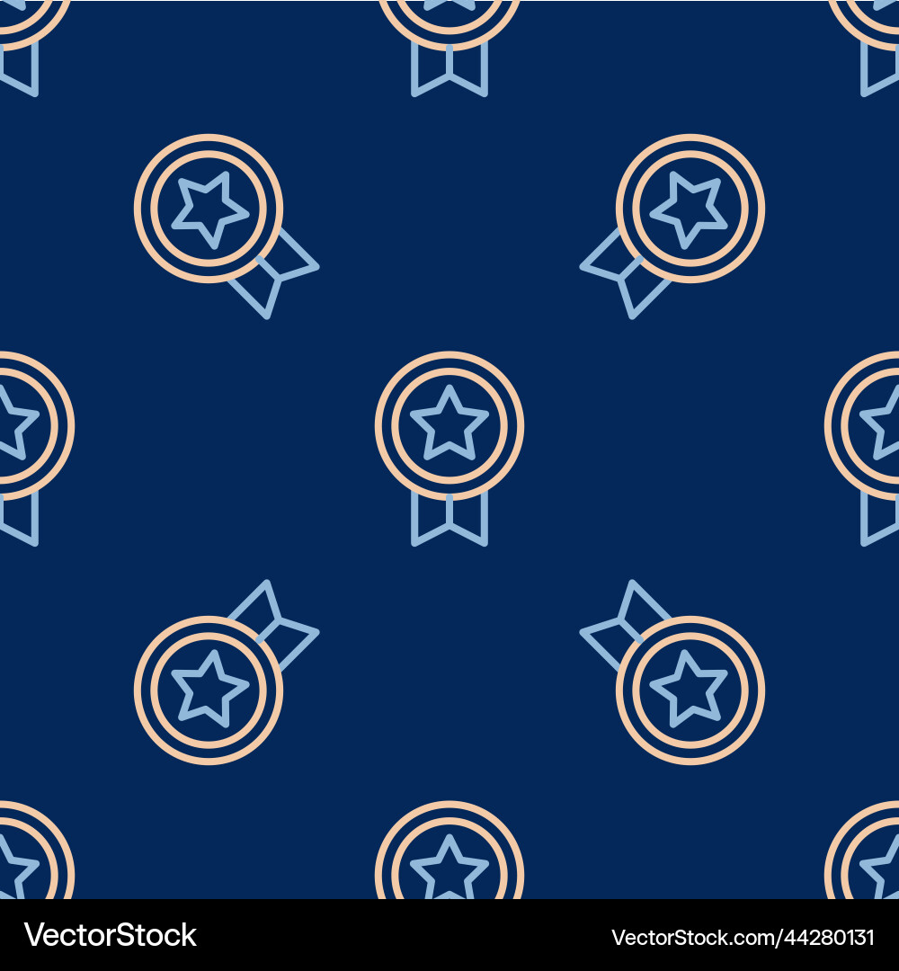 Line game rating with medal icon isolated seamless Vector Image