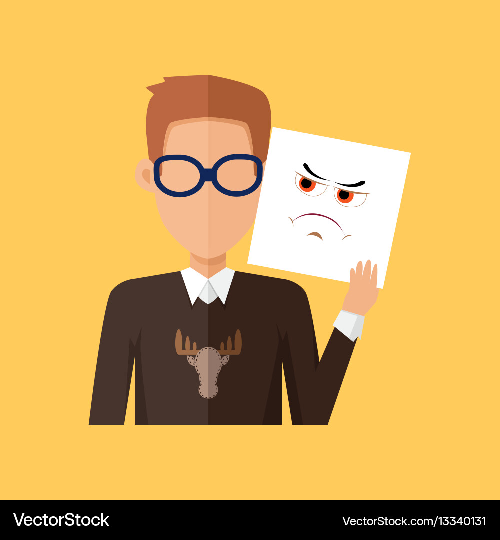 Man character avatar in flat design Vector Image