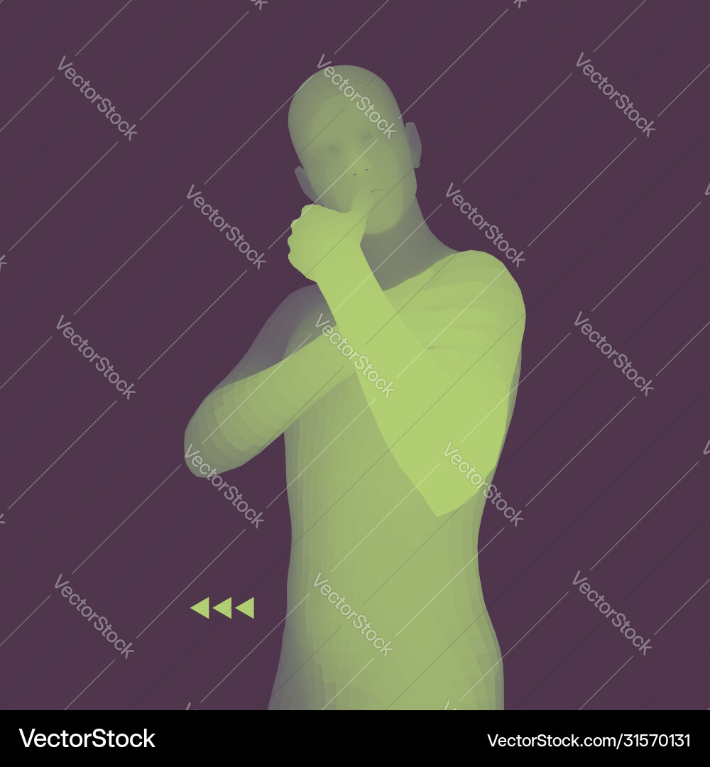 Man in a thinker pose 3d model business Man in a thinker pose 3d model business vector image
