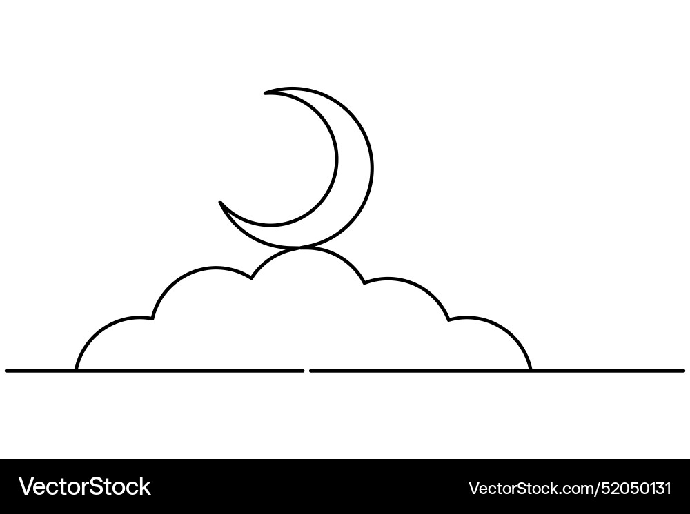 Moon continuous one line drawing Vector Image