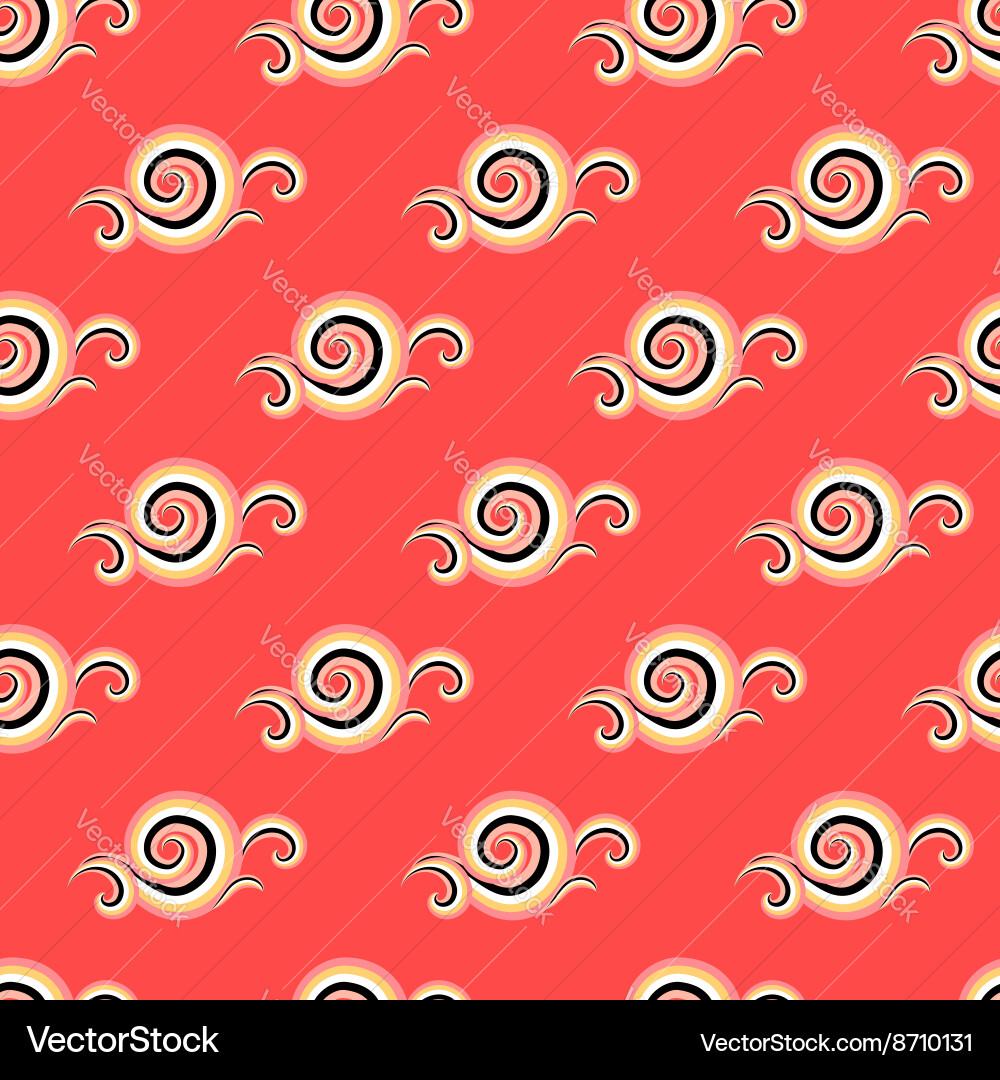 Red Curl & Swirl Muster vektorbild