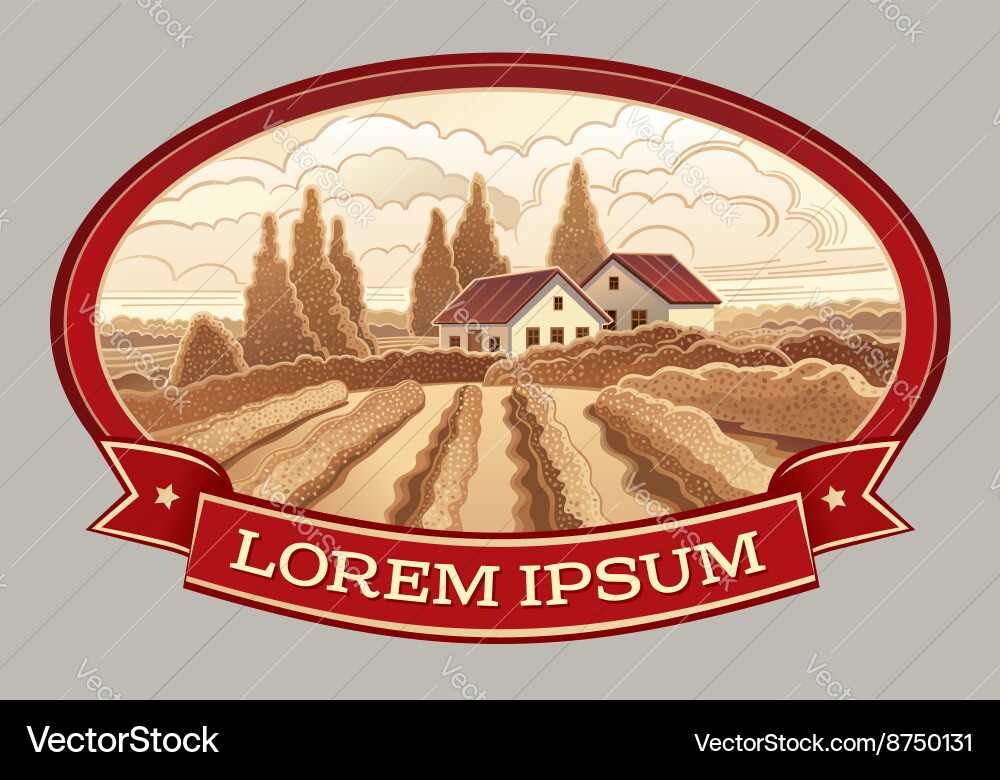 Rural landscape Royalty Free Vector Image - VectorStock