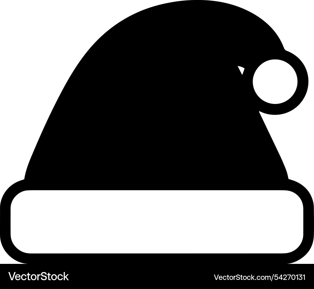 Santa hat silhouette art for holiday Royalty Free Vector