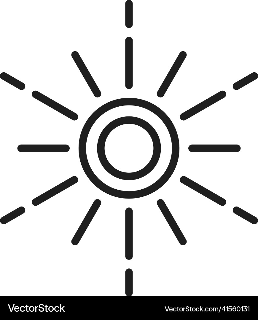Shining Sun Icon - Linear Style vector image
