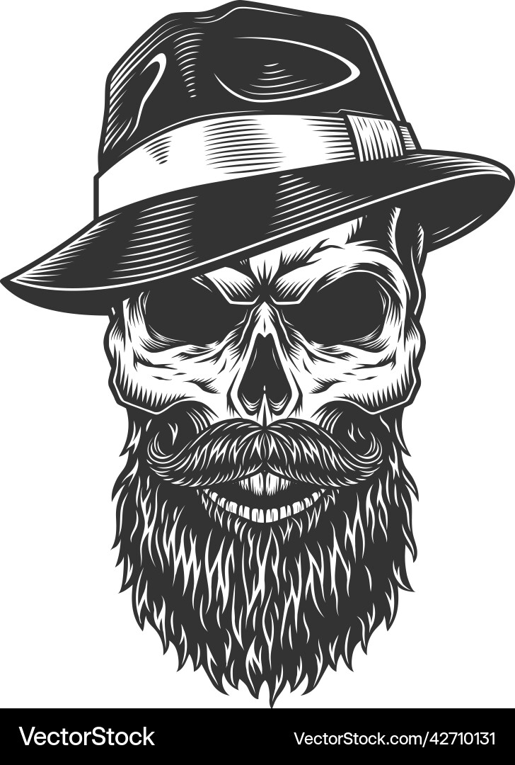 Skull in a Fedora vector image