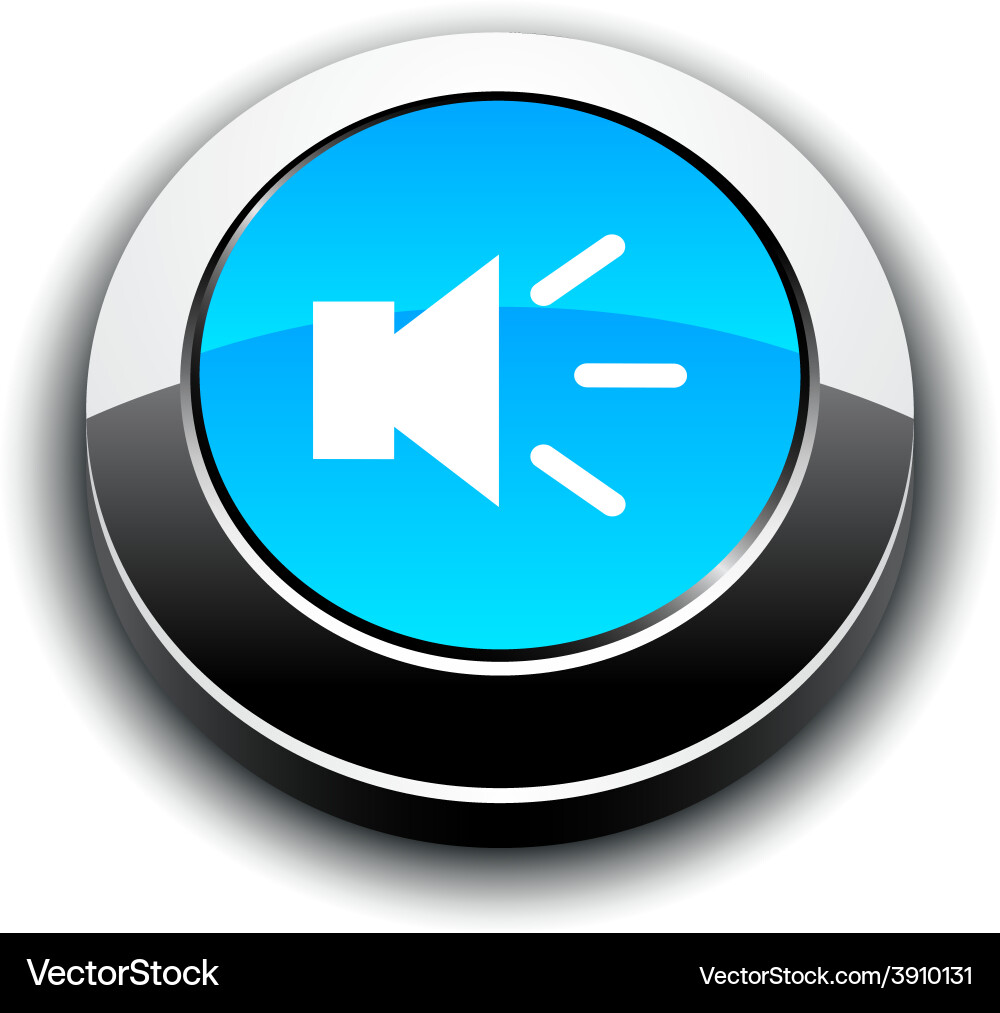 Sound 3d round button vector image
