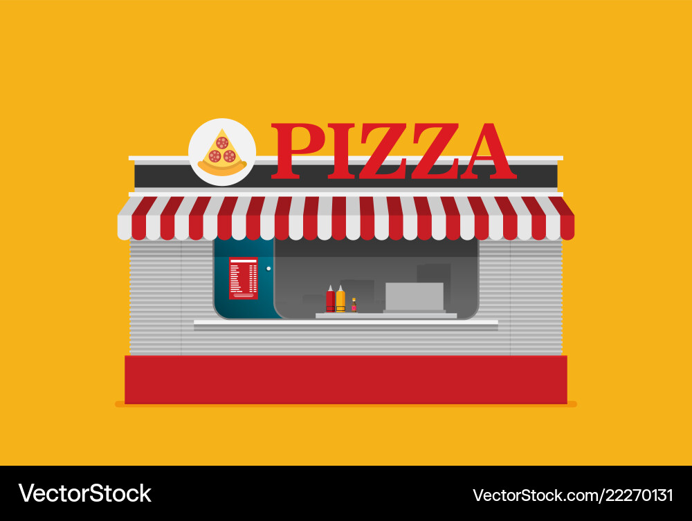 Stall sells fast food flat Stall sells fast food flat vector image