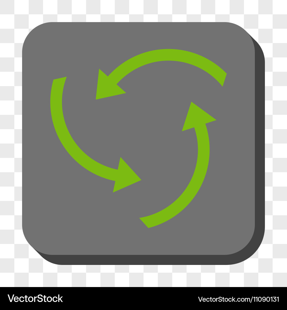 Swirl arrows rounded square button Vector Image