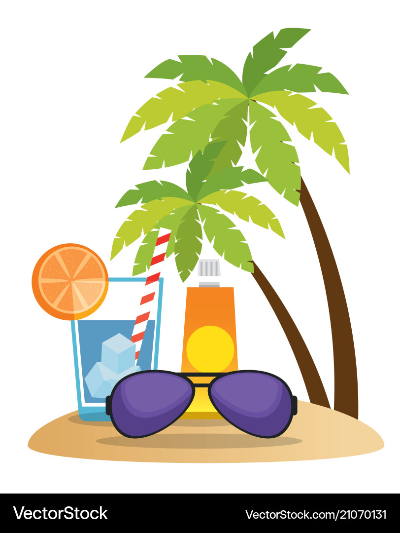 Tropical beach summer scene Vector Image