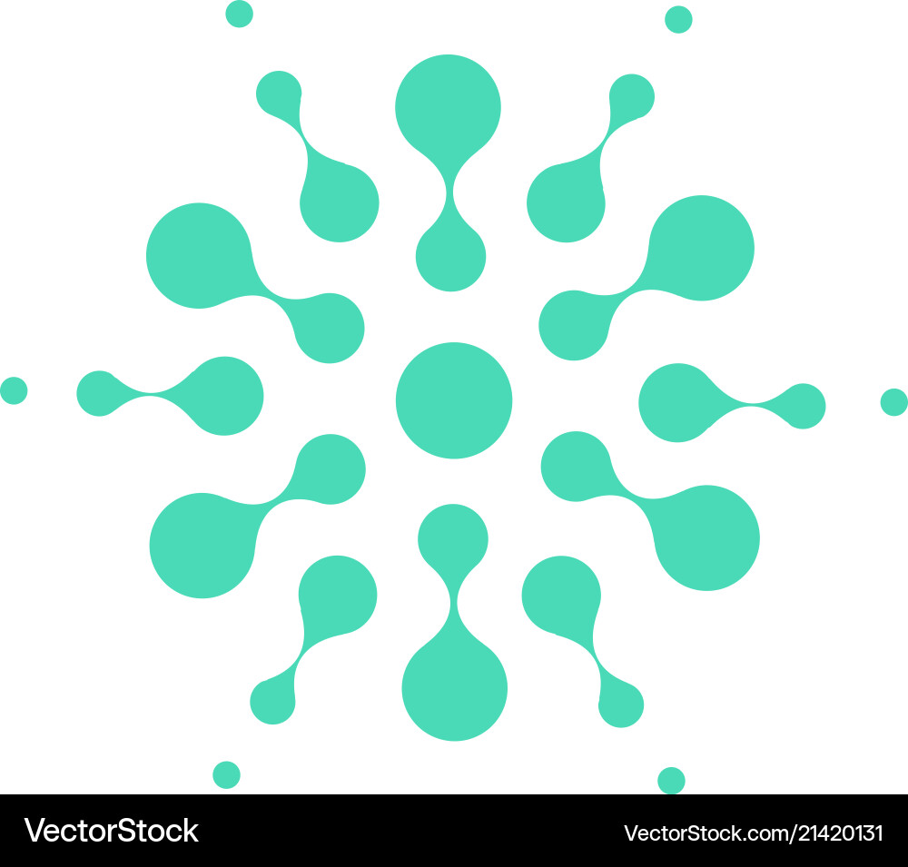 Turquoise abstract round shape from circles vector image
