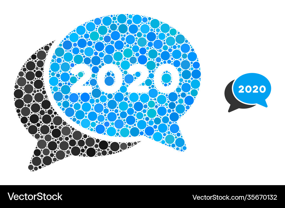 2020 chat messages mosaic round points 2020 chat messages mosaic round points vector image