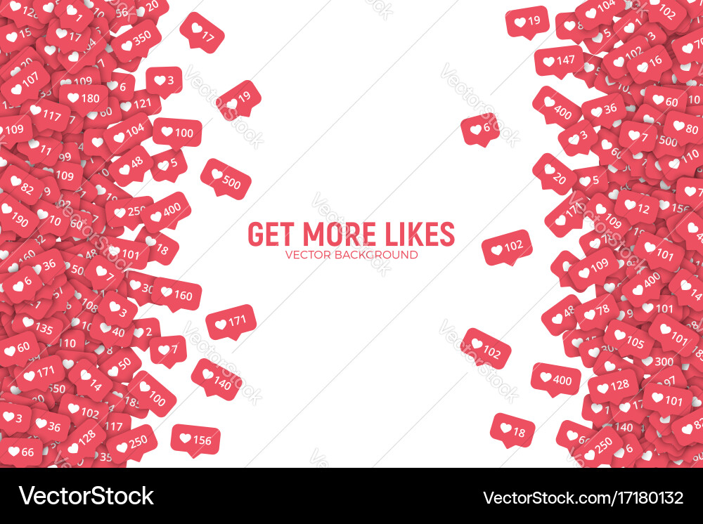 3D Like Counter Icons - Abstract Background vector image