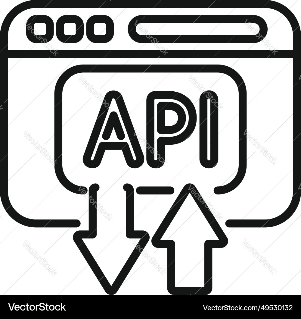 Api change gear icon outline mobile server Api change gear icon outline mobile server vector image