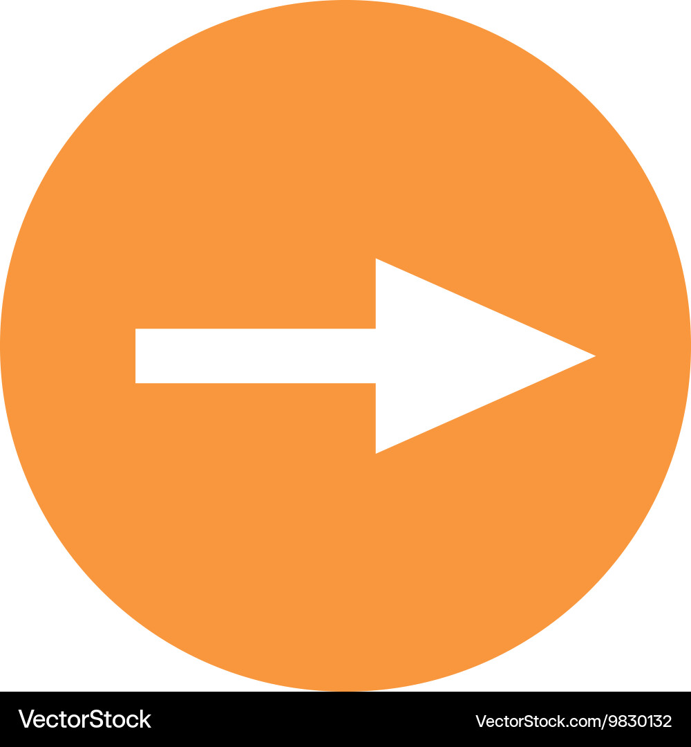 Arrow pointing right inside circle icon Vector Image