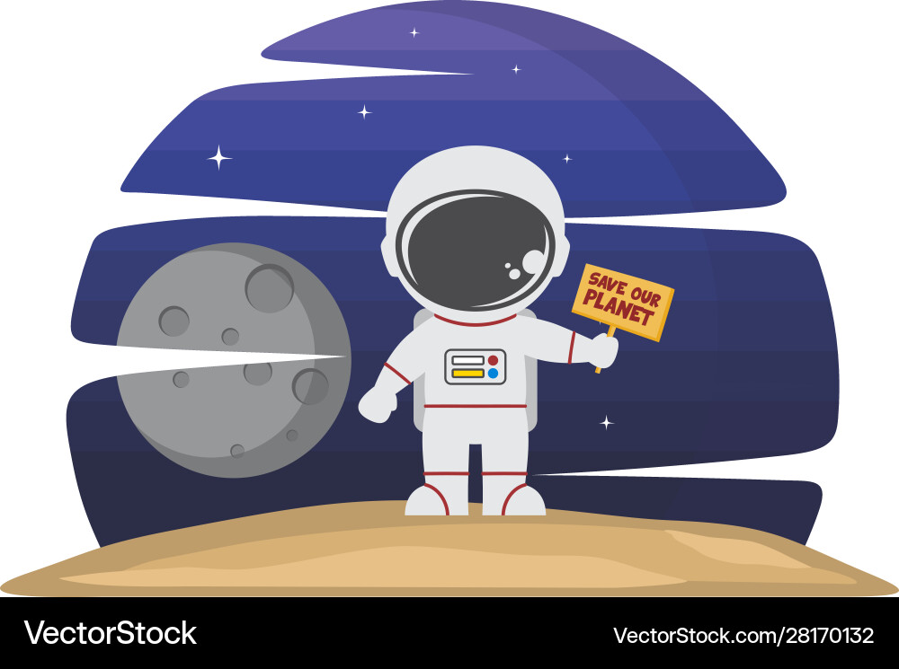 Astronaut character in space exploration science Vector Image