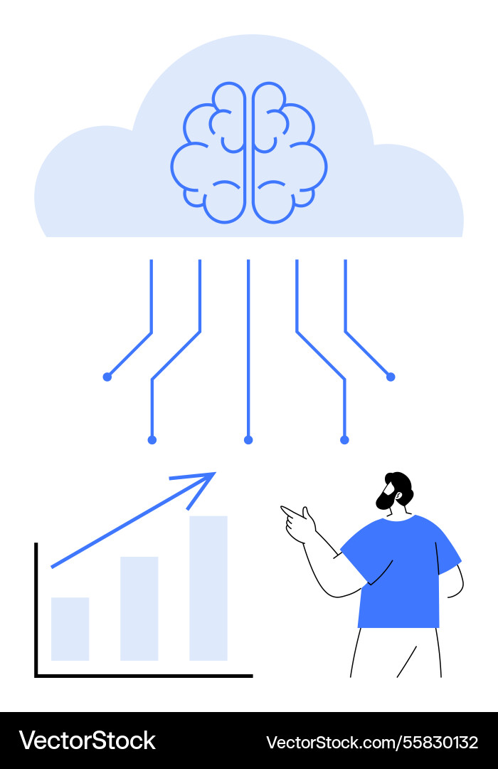 Cloud-based artificial intelligence concept Cloud-based artificial intelligence concept vector image