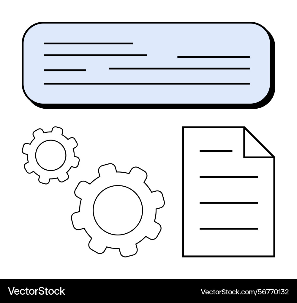 Document management with gears and communication Document management with gears and communication vector image