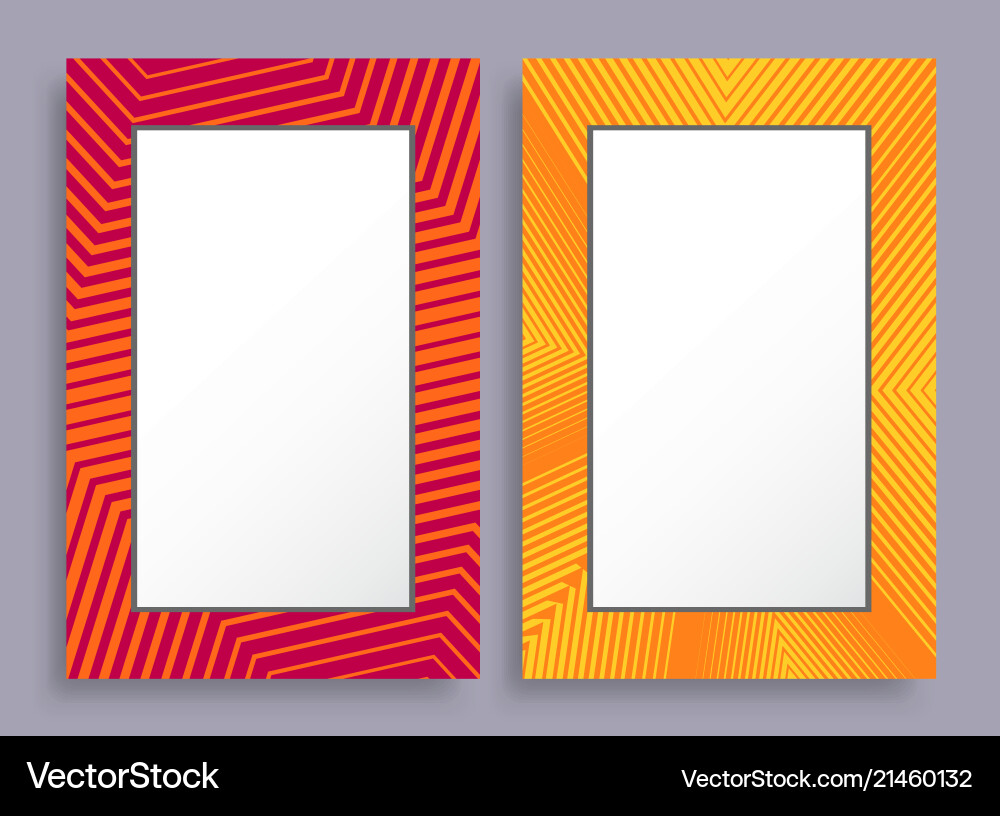 Empty frames two banners of red and yellow color Empty frames two banners of red and yellow color vector image