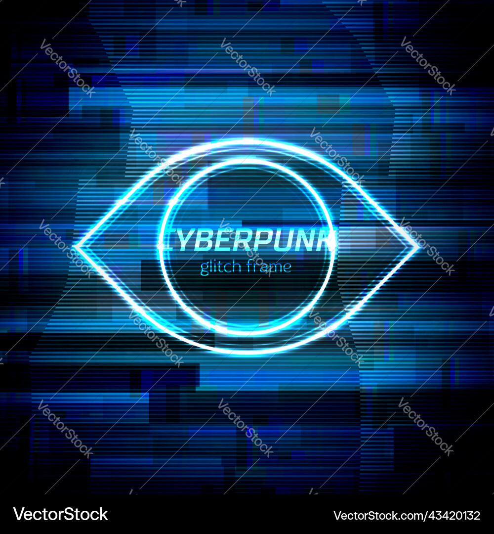 Glitch cyberpunk frame with technology error Glitch cyberpunk frame with technology error vector image