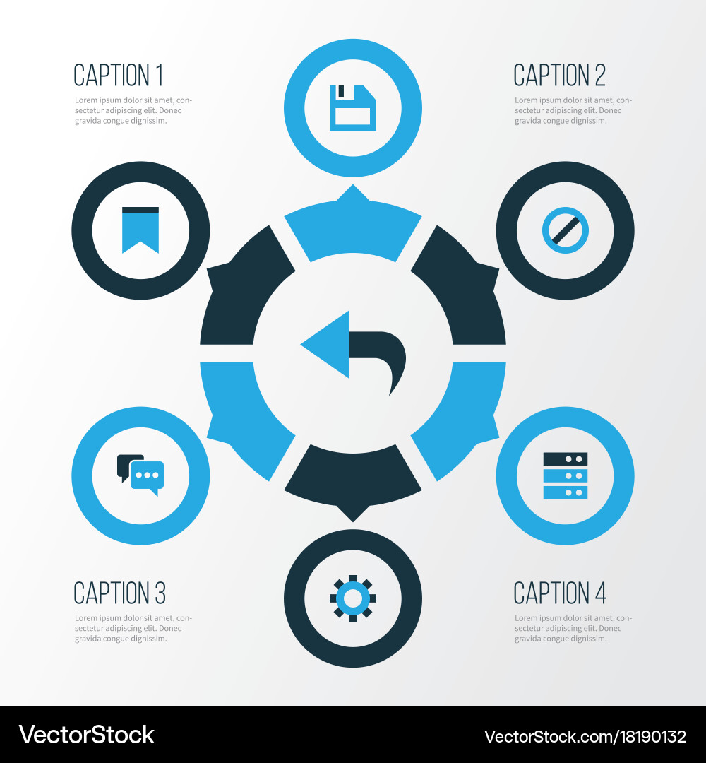 Interface colorful icons set collection Vector Image