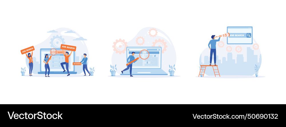 Job searching find online opportunity Royalty Free Vector