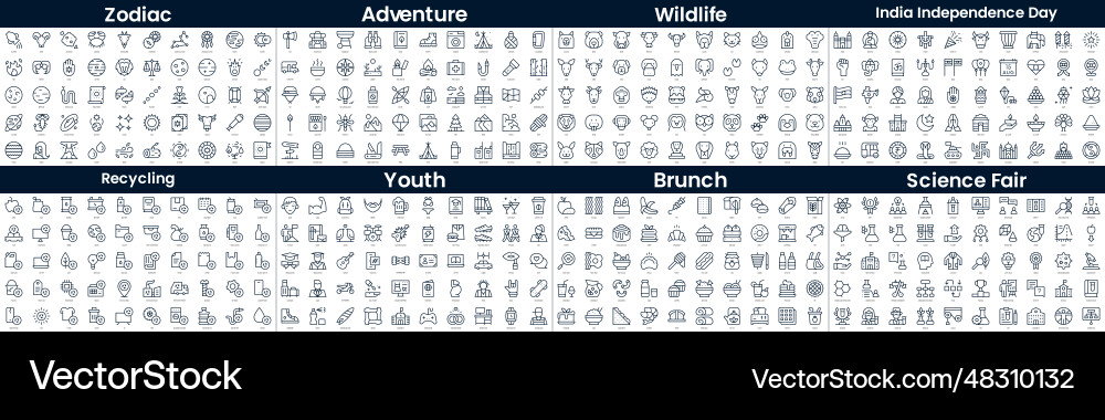 Linear style icons pack in this bundle include Linear style icons pack in this bundle include vector image