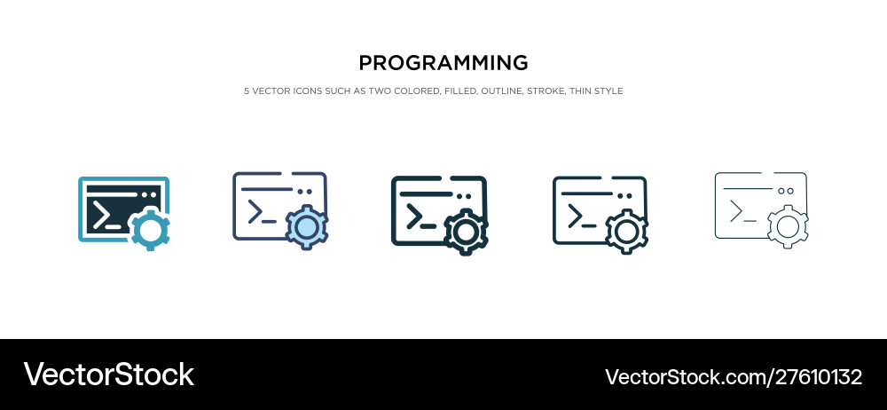 Programming Icon in verschiedenen Stil zweifarbig Programming Icon in verschiedenen Stil zweifarbig vektorbild