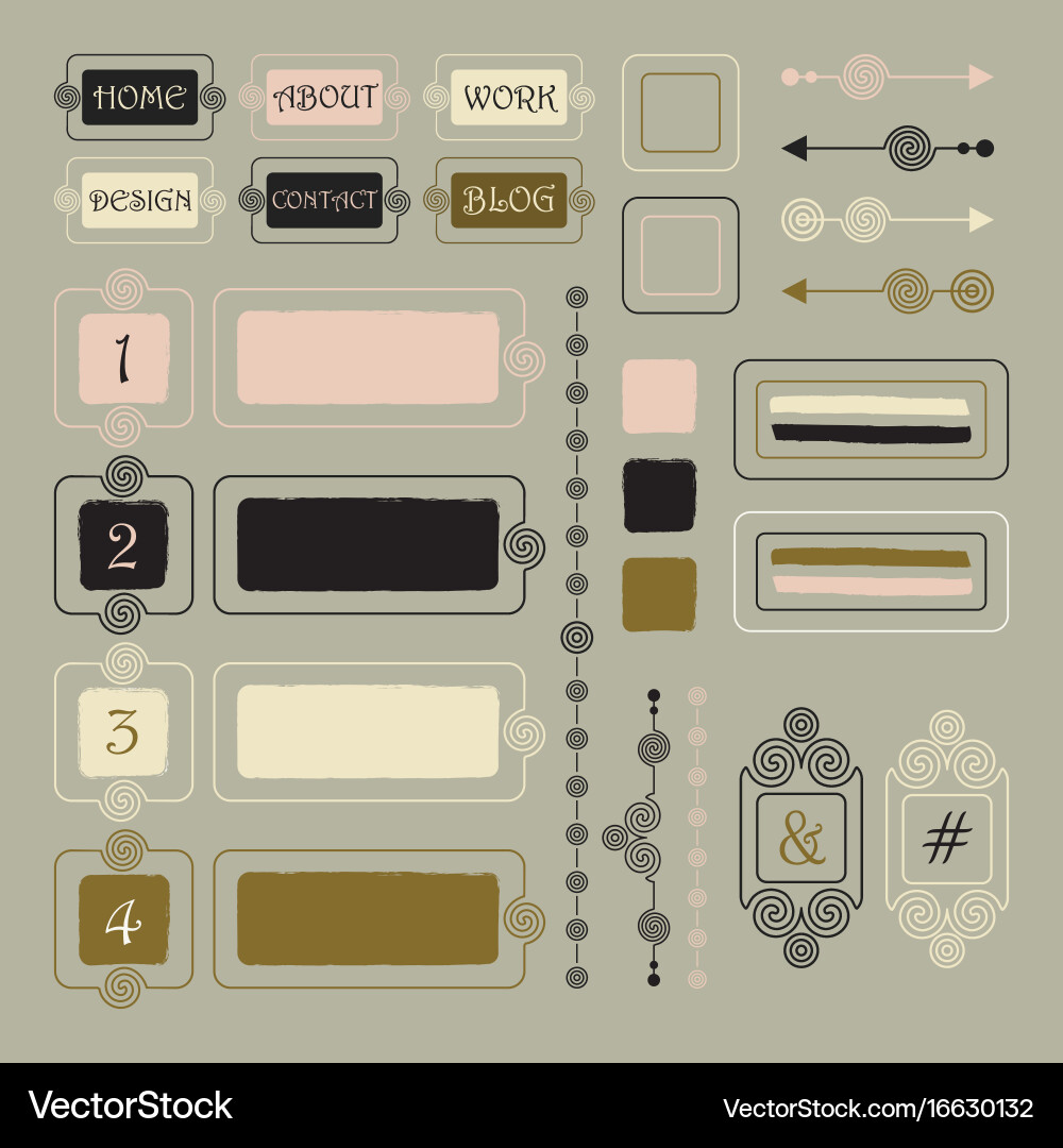 Spiral Web Elements - Minimalist Set vector image
