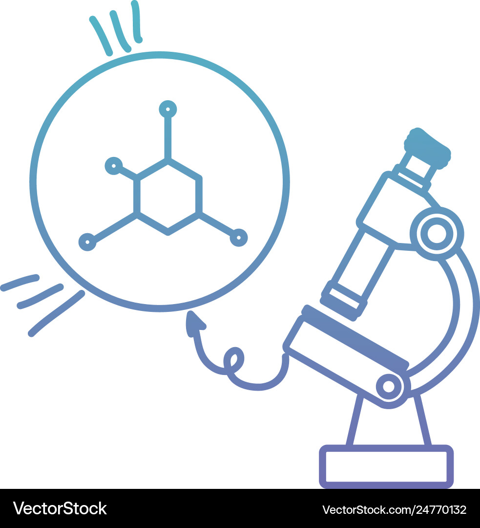 Structure molecular with microscope Vector Image