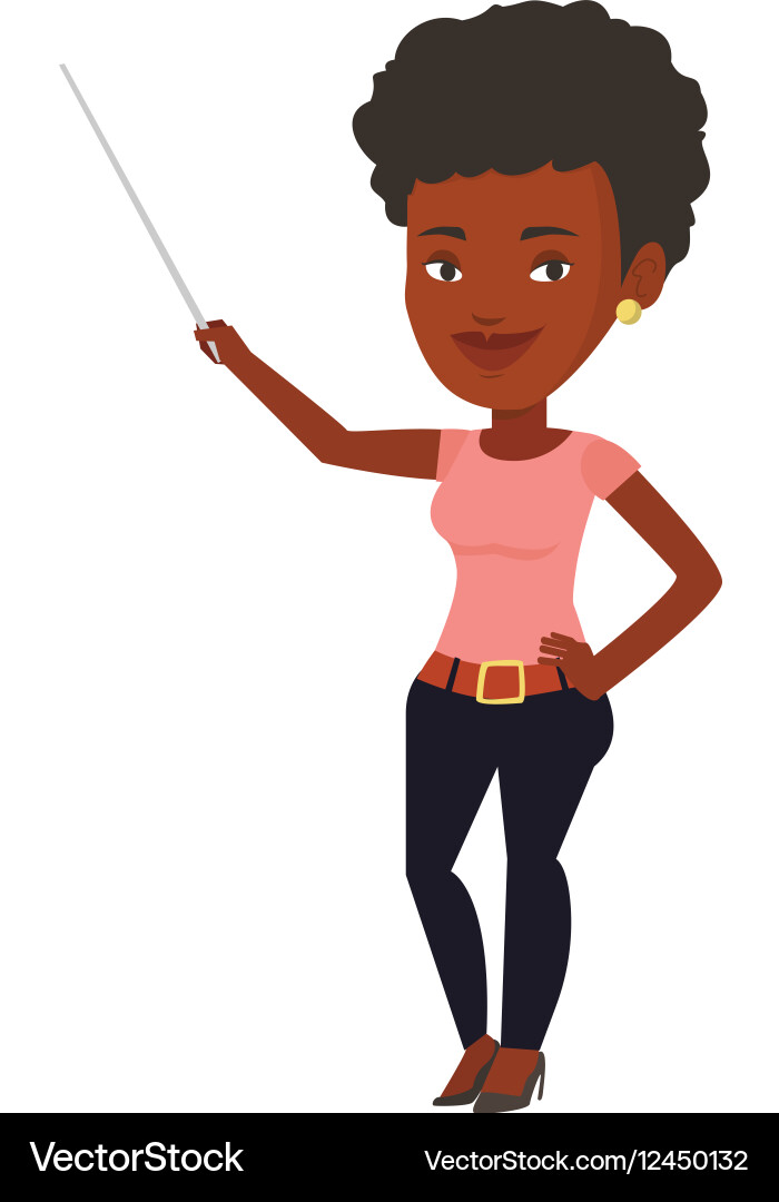 Teacher or student standing with pointer vector image