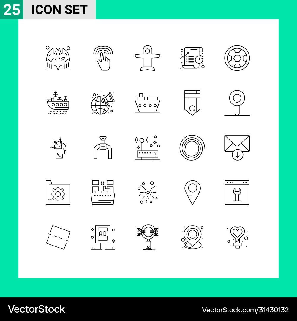 User interface pack 25 basic lines Vector Image