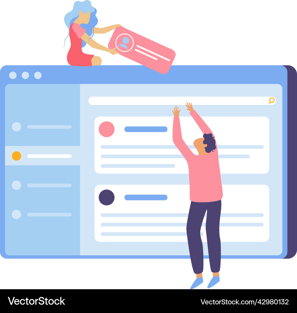 Web site development composition Vector Image