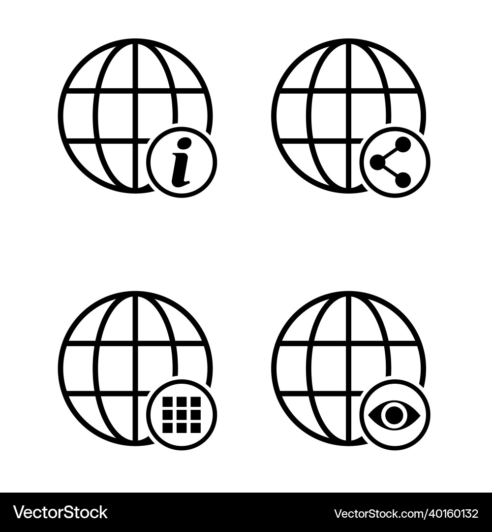 Www world wide web set site symbol internet Www world wide web set site symbol internet vector image