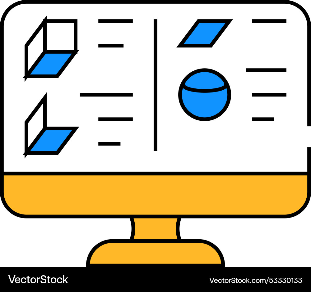 3d object library icon color vector image