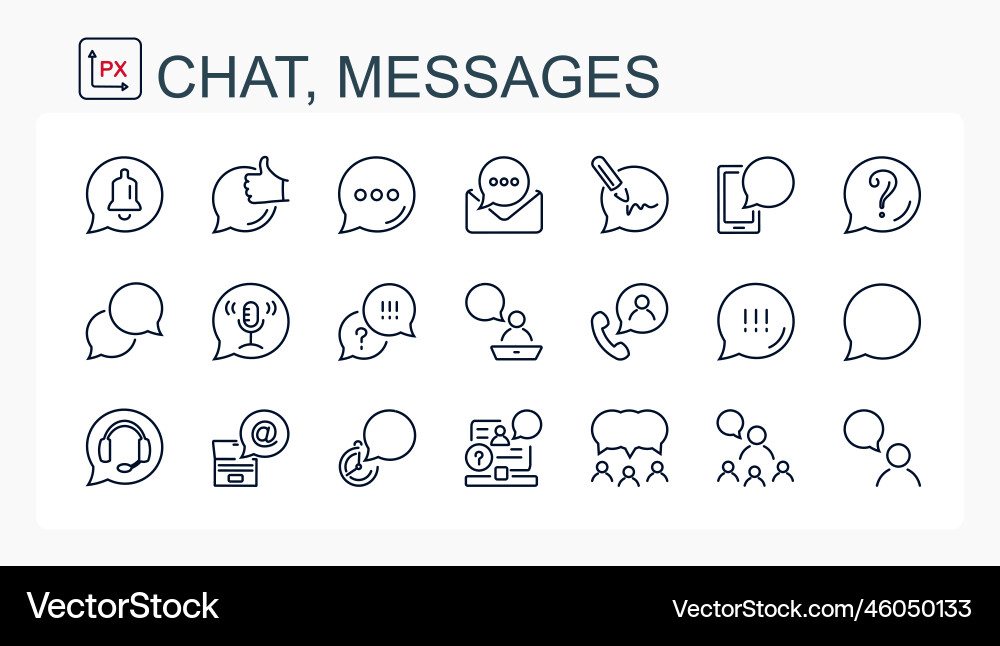 A set of linear icons chat messages A set of linear icons chat messages Vector Image