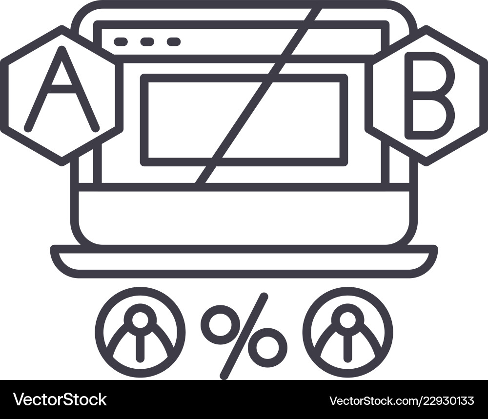 Ab testing line icon concept Ab testing line icon concept vector image