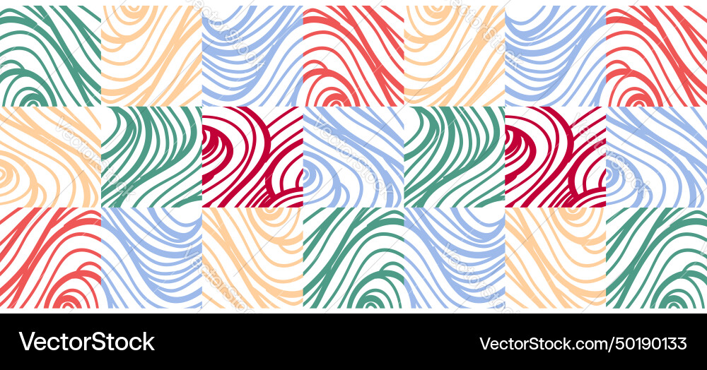 Abstract colorful ocean wavy curves pattern design Vector Image