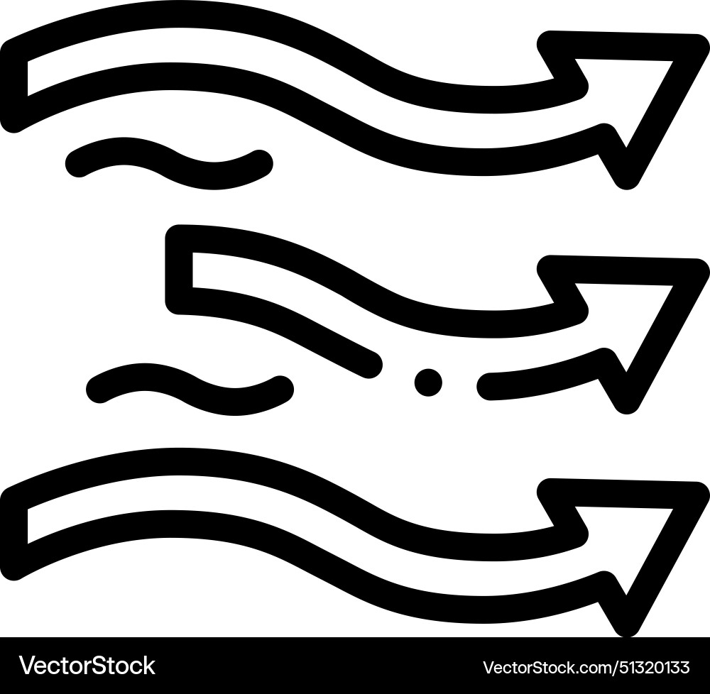 Air flow icon thin linear style design isolated Air flow icon thin linear style design isolated vector image