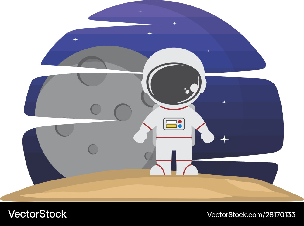 Astronaut character in space exploration science Vector Image