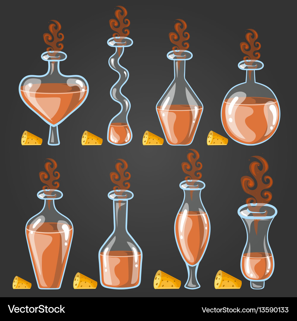 Big set with different magic elixir Big set with different magic elixir vector image