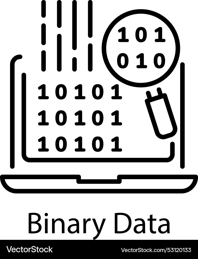Binary data Vector Image