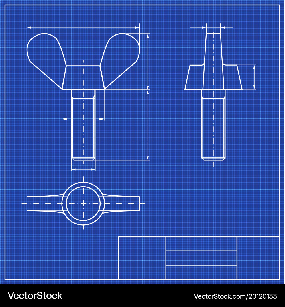 Blueprints mechanical engineering drawings Vector Image